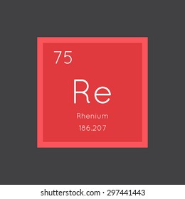 Rhenium simple style tile icon. Chemical element of periodic table. Vector illustration EPS8