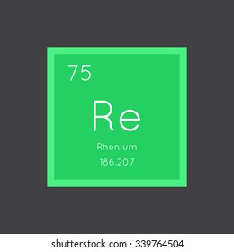 Rhenium simple style tile icon. Chemical element of periodic table. Vector illustration EPS8