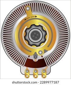 A rheostat is a variable resistor which is used to control the current flowing in a circuit.