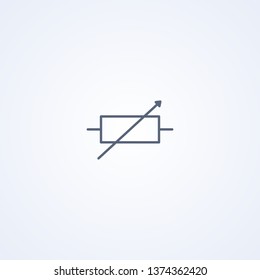 Rheostat, vector best gray line symbol on white background, EPS 10