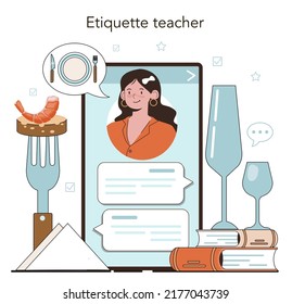 Rhetoric School Class Online Service Or Platform. Students Training Public Speaking And Debates. Speech Improvement Techniques. Online Etiquette. Flat Vector Illustration