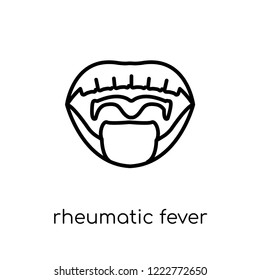 Rheumatic fever icon. Trendy modern flat linear vector Rheumatic fever icon on white background from thin line Diseases collection, editable outline stroke vector illustration