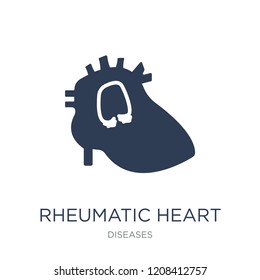 Rheumatic heart icon. Trendy flat vector Rheumatic heart icon on white background from Diseases collection, vector illustration can be use for web and mobile, eps10