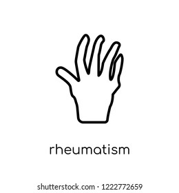 Rheumatism icon. Trendy modern flat linear vector Rheumatism icon on white background from thin line Diseases collection, editable outline stroke vector illustration