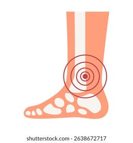 Rheumatoid arthritis ankle joint pain illustration. World Arthritis Day concept