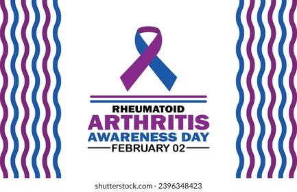 Rheumatoid Arthritis Awareness Day Vector illustration. February 02. Holiday concept. Template for background, banner, card, poster with text inscription.