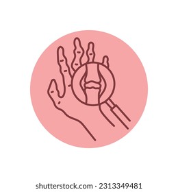 Rheumatoid arthritis black line icon. Autoimmune diseases. Pictogram for web page, mobile app, promo.