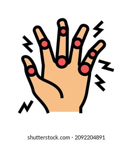 rheumatoid arthritis color icon vector. rheumatoid arthritis sign. isolated symbol illustration