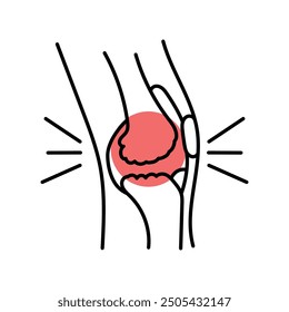 Rheumatoid arthritis color line icon. Autoimmune diseases. Vector isolated element. Editable stroke.