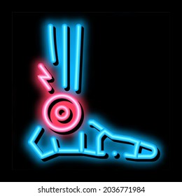 rheumatoid arthritis of foot neon light sign vector. Glowing bright icon rheumatoid arthritis of foot sign. transparent symbol illustration