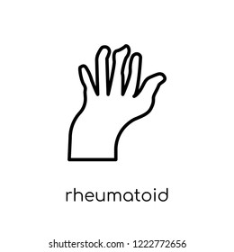 Rheumatoid arthritis icon. Trendy modern flat linear vector Rheumatoid arthritis icon on white background from thin line Diseases collection, editable outline stroke vector illustration