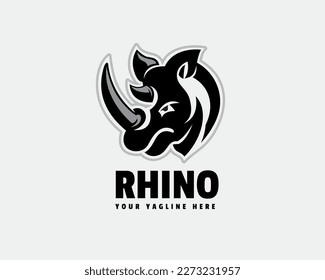 rhine head mascot face logo design template illustration inspiration