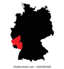 Rhine land Palatinate state highlighted on Germany map Vector EPS 10