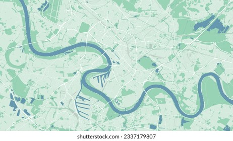 Mapa del río Rin y la ciudad de Dusseldorf. Mapa detallado del área.