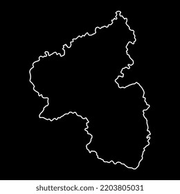 Landeskarte Rheinland-Pfalz. Vektorgrafik.