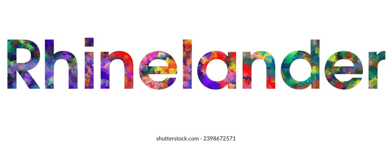Rhinelander text typography colorful illustration. Rhinelander city name design