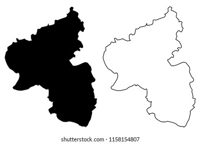 Rhineland-Palatinate (Federal Republic of Germany, State of Germany) map vector illustration, scribble sketch Rhineland-Palatinate map