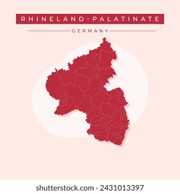 Rhineland-Palatinate (Federal Republic of Germany, State of Germany) map vector illustration, scribble sketch Rhineland-Palatinate map