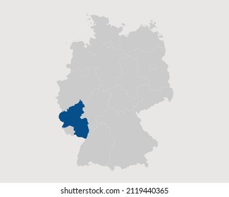 Rhineland-Palatinate Highlighted on Germany Map Eps 10