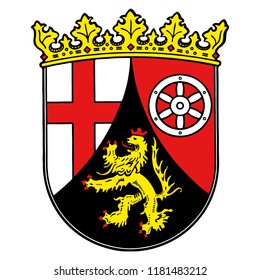 Rhineland-Palatinate. State's of Germany. Vector illustation. Coat of arms