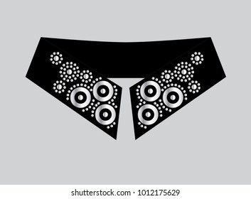 Rhinestone Applique Collar Design, Collar Motif design idea.
