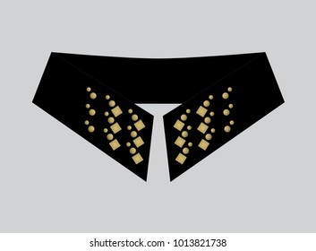 Rhinestone Applique Collars Design idea. Embroidery pattern, Hot-fix design idea.