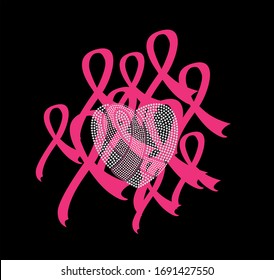 Rhinestone Applique Design printable for Textile garment clothing, Design symbol ribbon awareness,  ribbon awareness rhinestone design