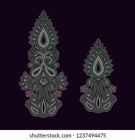 Rhinestone applique print for textile clothes fashion,Trendy crystal studs embellishment for apparel,Heat transfer ethnic design