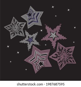 Impresión de Rhinestone para ropa textil de moda, estampado de cristal de moda para prendas de vestir, bonito diseño, transferencia de calor artística.