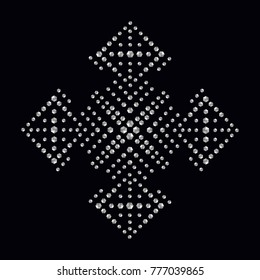 Piedra rinoceronte para ropa textil en diseño lujoso de moda. Tejidos de cristal vectorial de moda adornados con brillantes para ropa. bordado de adorno de joyas para la transferencia de hotfix de pantalones t