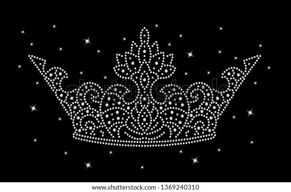 Rhinestone Crown Design Applique Tshirt Hotfix Stock ...