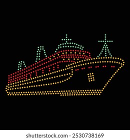 Design de navio de cruzeiro de strass, Design de flor, Asas de borboleta, Padrão de strass, T-shirt de design de strass, Strass de navio de cruzeiro, Navio de cruzeiro, Cruzeiro, Navio