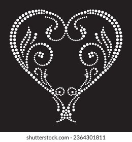 Rhinestone design for, t-shirt, bag or blouse, hot fix transfer. Abstract beautiful applique rhinestone glitter motif.