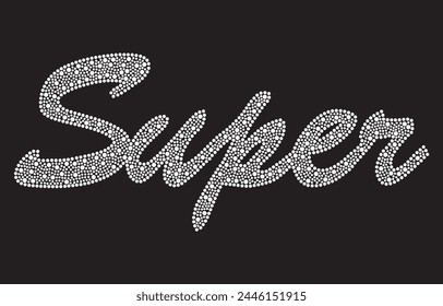 Rhinestone design for, t-shirt, bag or blouse, hot fix transfer. Abstract beautiful applique rhinestone glitter motif.