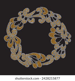 Strass-Design, Rahmen Hot Fix Transfer für T-Shirt, Tasche oder Bluse. Abstraktes schönes applikatives Hintergrund Strass Glitzer Motiv.
