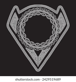Diseño de diamantes de imitación, marco de transferencia de arreglo caliente para la camiseta, bolsa o blusa. Resumen hermoso fondo de apliques rhinestone brillo motivo.