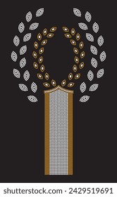 Rhinestone design, frame hot fix transfer for t-shirt, bag or blouse. Abstract beautiful applique background rhinestone glitter motif.