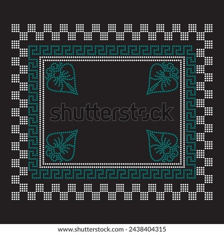 Rhinestone design, frame hot fix transfer for t-shirt, bag or blouse. Abstract beautiful applique background rhinestone glitter motif.