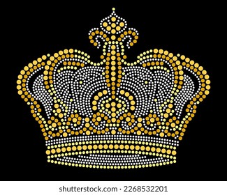 rhinestone design, hot transfer, shiny applique rhinestone royal crown