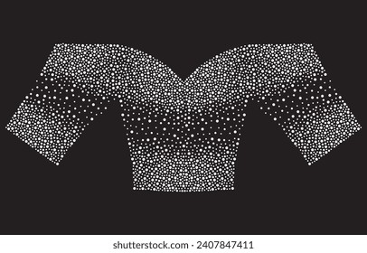 Rhinestone design, sprinkling hot fix transfer for t-shirt, bag or blouse. Abstract beautiful applique rhinestone glitter motif.