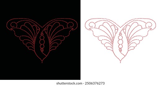 Rhinestone flower vector Design. rhinestone elephant vector design for Illustration of collar neck decoration with rhinestones in the form of a necklace. Flower Transfer Rhinestone. 