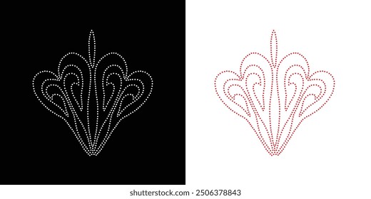Rhinestone flower vector Design. rhinestone elephant vector design for Illustration of collar neck decoration with rhinestones in the form of a necklace. Flower Transfer Rhinestone. 