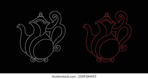 Diseño de Vector de flor de diamantes de imitación Diseño de Vector de elefante de diamantes de imitación para la ilustración de la decoración del cuello con diamantes de imitación en forma de collar. Rhinestone de la transferencia de la flor. 