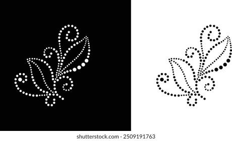 Strass Blume Vektor Design. Strass Elefant Vektor Design für Illustration von Kragen Hals Dekoration mit Strass in Form einer Halskette. Blumentransfer Strass. 