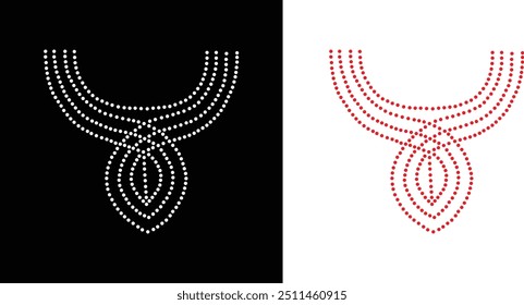Design de vetor de flor de strass. design de vetor de elefante de strass para a ilustração da decoração de pescoço de gola com strass na forma de um colar. Transferência de flores Strass. 