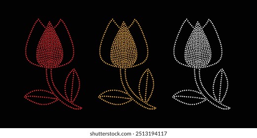 Rhinestone flower vector Design. rhinestone elephant vector design for Illustration of collar neck decoration with rhinestones in the form of a necklace. Flower Transfer Rhinestone. 