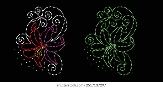 Strass Blume Vektor Design. Einzigartiges modernes Strass Blume Vektor Design, Element Vektor Design für die Illustration von Strass in Form einer Halskette. Blumentransfer Strass.