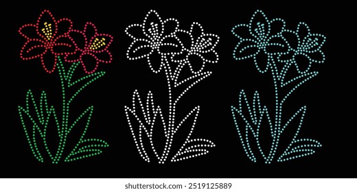 Vetor de flor de strass Design. Design exclusivo moderno do vetor da flor da strass, design do vetor do elemento para a ilustração de strass na forma de um colar. Transferência de flores Strass.
