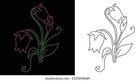 Strass Blume Vektor Design. Einzigartiges modernes Strass Blume Vektor Design, Element Vektor Design für die Illustration von Strass in Form einer Halskette. Blumentransfer Strass.