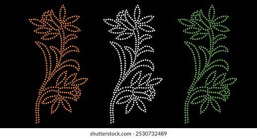 Rhinestone flower vector Design. Unique modern rhinestone flower vector design, element vector design for Illustration of rhinestones in the form of a necklace. Flower Transfer Rhinestone.